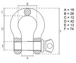 Harp shackle with breast bolt 1.5 tons x50 pcs