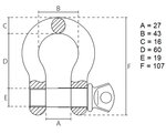 Harp shackle with breast bolt 3.25 tons x25 pcs