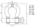 Harp shackle with breast bolt 4.75 tons x10 pcs