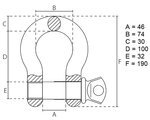 Harp shackle with breast bolt 9.5 tons x6 pcs