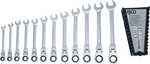 Ratchet Combination Wrench Set adjustable 8 - 19 mm 12 pcs