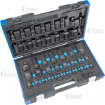 Impact Socket Set 41-pcs 1/2, CrMo hex 8-32 mm