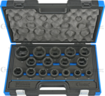 Impact Socket Set 16-pcs 3/4 CRMO hex 19-50 mm
