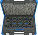 Impact Socket Set 16-pcs 3/4 CRMO hex 19-50 mm