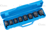 Impact Socket Set, 8-pcs 3/4 CRMO hex 22-38 mm