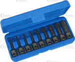 Impact Socket Bit Set 9-pcs 1/2 hex 4-19 mm