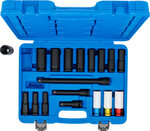 Impact Socket and Protective Impact Socket Set Hexagon (1/2) Drive 10 - 24 mm 18 pcs