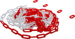 Barrier Chain red / white 4 Snap Hooks Plastic 7.5 m