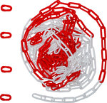 Barrier Chain red / white 4 Snap Hooks Plastic 7.5 m