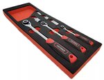 Ratchet set Slim design 1/4, 3/8, 1/2 7-piece