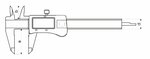 Digital caliper with glass rail 150mm