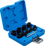 Twist Socket Set (Spiral Profile) / Screw Extractor (1/2) Drive 10 - 19mm 10 pcs