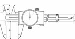 Slide gauge dial, upper and lower jaws, depth gauge 200mm