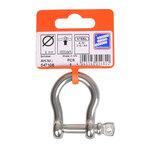 Shackle short 8mm, A4 stainless steel AISI 316, 3,500 daN