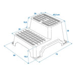 Step 2 steps plastic 70 x 60 x 38 cm