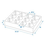 Cup holder from solid foam for glasses and cups