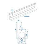 Tentrail aluminium 180 100 x 2.6 cm