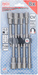 Socket Set, extra long, with 6-pt. Drill Shaft, 6 - 13 mm