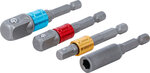 Electric Drill Adaptor Set coloured (1/4) Drive (1/4), (3/8), (1/2), internal hexagon (1/4) 4 pcs