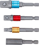 Electric Drill Adaptor Set coloured (1/4) Drive (1/4), (3/8), (1/2), internal hexagon (1/4) 4 pcs