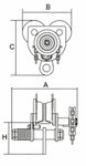 2 ton trolley with chain drive for hoists