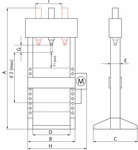 Hydraulic press hydropneumatic 75 tons