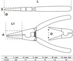 Circlip Pliers Set 175 mm 4 pcs