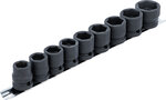 Impact Socket Set, Hexagon, extra flat 12.5 mm (1/2) drive 13 - 24 mm 9 pcs.