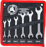 Double Open End Spanner Set 6 x 7 - 18 x 19 mm 6 pcs