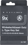 L-Type Wrench Set internal Hexagon 1.5 - 10 mm 9 pcs