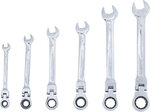 Ratchet Combination Wrench Set flexible Heads 8-19 mm 6 pcs