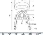 Workshop Stool with 4 Castors height adjustable 540 - 680 mm