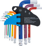 L-Type Wrench Set Multicolour short internal Hexagon, internal Hexagon with Ball Head 1.5 - 10 mm 9 pcs