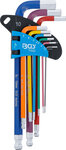 L-Type Wrench Set Multicolour internal Hexagon, internal Hexagon with Ball Head 1.5 - 10 mm 9 pcs