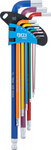 L-Type Wrench Set Multicolour extra long internal Hexagon, internal Hexagon with Ball Head 1.5 - 10 mm 9 pcs