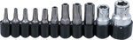 Bit Set | 10 mm (1/4) / 10 mm (3/8) drive | T-Star tamperproof (for Torx) | 11 pcs.