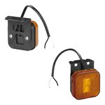 Side marker light 12/24V orange 65 x 65 mm LED with holder