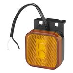 Side marker light 12/24V orange 65 x 65 mm LED with holder