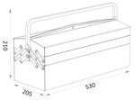 Tool case 5 compartments length 530mm