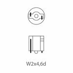 Car lamp 12V 1.2W T5 W2x4.6d 10 piece