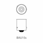 Car lamp 12V 21W BAU15s orange x10 piece