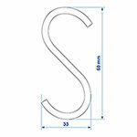 S hook diameter 4mm 6cm