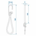 Tent tensioner elastic white with hook
