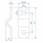 Mounting bracket for D-ring 6mm x10 pieces