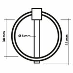 Locking pin 6mm with ring 2 pieces