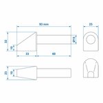 Weld-on thumb 50mm for flap hinge