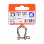 Short shackle 5mm, A4 stainless steel AISI 316, 1,000 daN