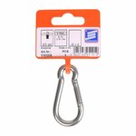 60x6mm snap hook, A4 stainless steel AISI 316, 670 daN