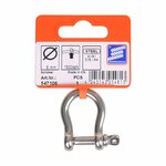 Harp lock short 6mm, A4 stainless steel AISI 316, 1,500 daN