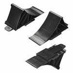 Plastic wheel chock black incl. holder flat